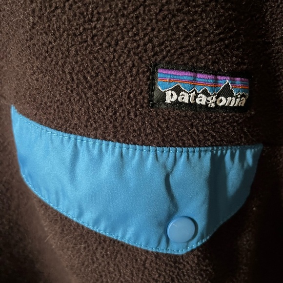 Patagonia Brown and Blue Sweatshirt with Classic Polo Collar - Picture 2 of 4